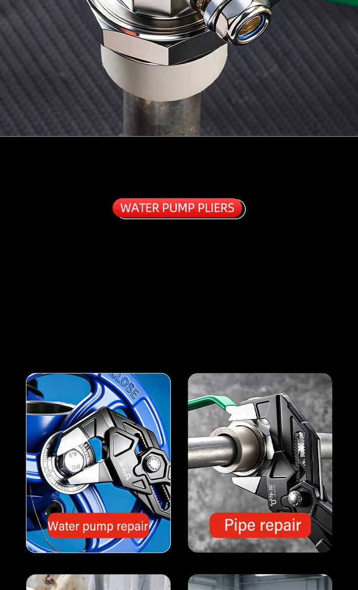 Auto-Lock Quick-Adjust Water Pump Pliers