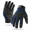 TradeVaultGear touchscreen work gloves, deep blue, front view