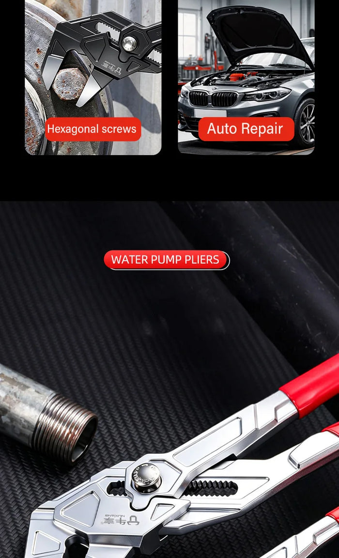 Auto-Lock Quick-Adjust Water Pump Pliers